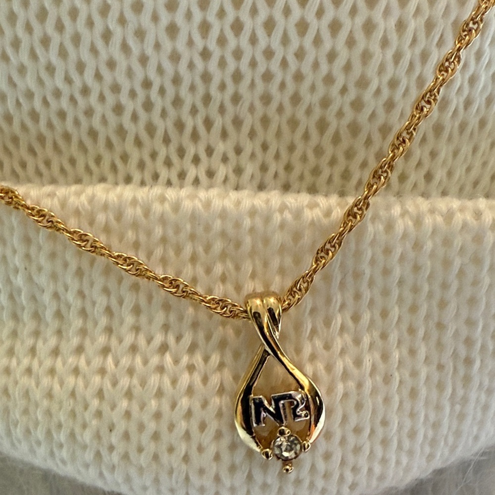 Nina Ricci Gold Necklace with Diamond‎ Accent